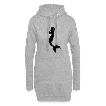 Sirène Silhouette Des créatures fabuleuses Histoire - Sweat-shirt à capuche long Femme - gris chiné - Devant