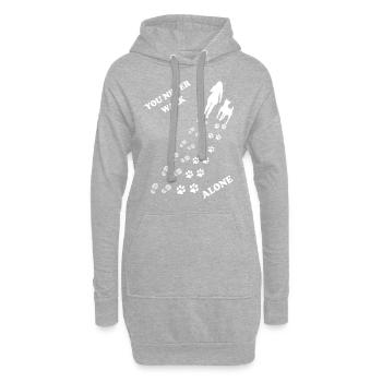 Du geht nie alleine - Hoodie-Kleid - Grau meliert - Vorne