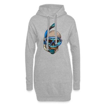 Tauchen Totenkopf Taucherbrille Schnorchel - Hoodie-Kleid - Grau meliert - Vorne