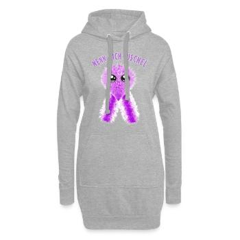 Nenn mich Puschel Flauschig süß Knuddelig - Hoodie-Kleid - Grau meliert - Vorne