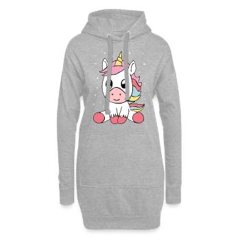 Licorne - Licorne - Sweat-shirt à capuche long Femme - gris chiné - Devant