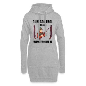 le contrôle des armes à feu signifie à l'aide de deux mains - Sweat-shirt à capuche long Femme - gris chiné - Devant