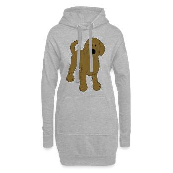 Idée cadeau chiot chien chiot mignon mignon - Sweat-shirt à capuche long Femme - gris chiné - Devant