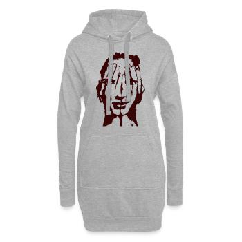 Mains face à l'idée de cadeau d'art - Sweat-shirt à capuche long Femme - gris chiné - Devant