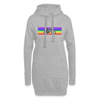 Idée de cadeau de paix arc-en-vélo - Sweat-shirt à capuche long Femme - gris chiné - Devant