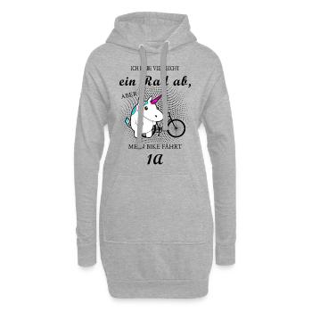 Rad ab Einhorn Fahrrad lustiger Spruch Geschenk - Hoodie-Kleid - Grau meliert - Vorne