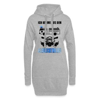Feuerwehr Blaulichtmilieu cooler Spruch Geschenk - Hoodie-Kleid - Grau meliert - Vorne