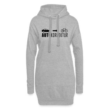 Autokorrektur Auto Fahrrad cooler Spruch Geschenk - Hoodie-Kleid - Grau meliert - Vorne