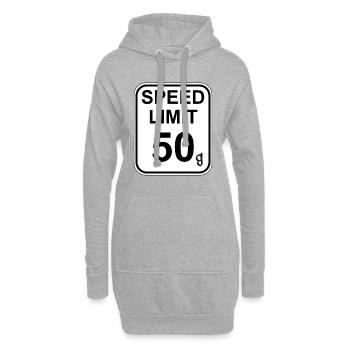 Limite de vitesse 50g Street Sign Gram Drôle Drogues - Sweat-shirt à capuche long Femme - gris chiné - Devant