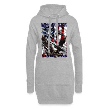 Lieferant Mitarbeiter mit einem V8 Truck Adler - Hoodie-Kleid - Grau meliert - Vorne