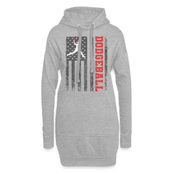 Amerikanische Flagge Völkerball Spieler Trainer Mannschaftssportarten - Hoodie-Kleid - Grau meliert - Vorne