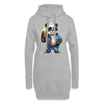 Panda Beer Beer Bear Funny Humor Party Celebrate - Sweat-shirt à capuche long Femme - gris chiné - Devant