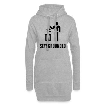 Stay Grounded – Flüge / Flugreisen Vermeiden! (B) - Hoodie-Kleid - Grau meliert - Vorne
