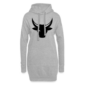Stier / Bulle / Ochse / Stierkopf (2C) - Hoodie-Kleid - Grau meliert - Vorne