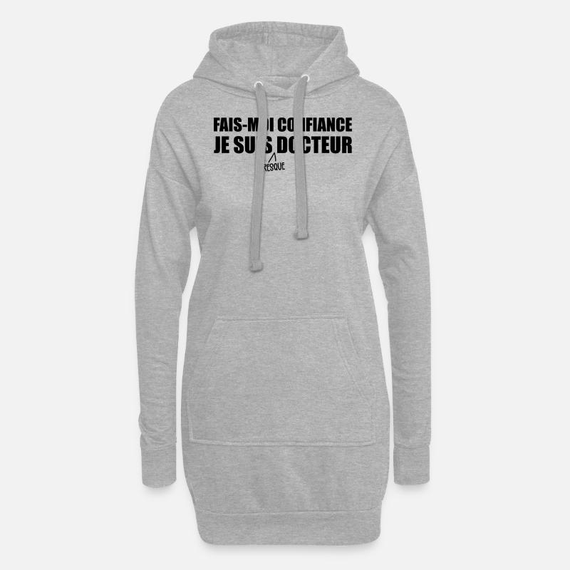 Ich bin fast ein Arzt - Hoodie-Kleid - Grau meliert