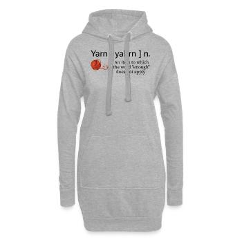 Yarn Noun definition Funny Knitting crochet - Sweat-shirt à capuche long Femme - gris chiné - Devant