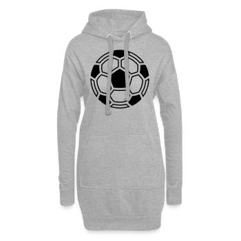 Mosaïque de football (pictogramme du symbole du logo du ballon / 1C) - Sweat-shirt à capuche long Femme - gris chiné - Devant