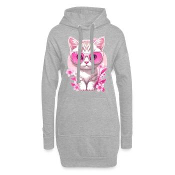 Kätzchen im Urlaub 🐾 - Hoodie-Kleid - Grau meliert - Vorne