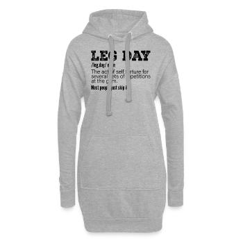 Leg Day Definition, lustiges Gym Pump Cover Workout - Hoodie-Kleid - Grau meliert - Vorne