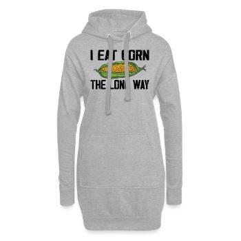 I Eat Corn The Long Way Inappropriate Embarrassing - Sweat-shirt à capuche long Femme - gris chiné - Devant