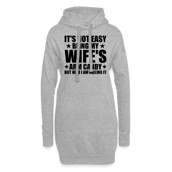 Its Not Easy Being My Wifes Arm Candy - Sweat-shirt à capuche long Femme - gris chiné - Devant