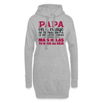 Papa On A Essayé De Te Trouver Le Meilleur - Sweat-shirt à capuche long Femme - gris chiné - Devant