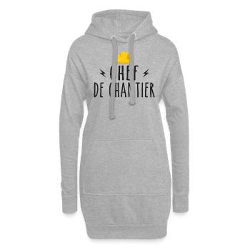 Chef De Chantier - Sweat-shirt à capuche long Femme - gris chiné - Devant