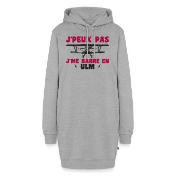 Flugzeug Humor Ulm - Hoodie-Kleid - Grau meliert - Vorne