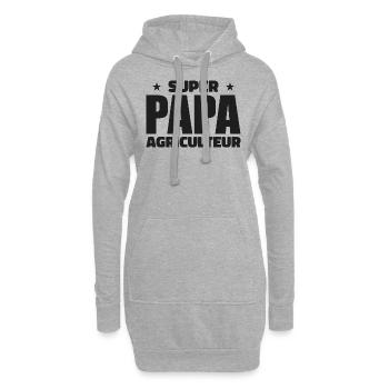 Super-Farmer-Vater - Hoodie-Kleid - Grau meliert - Vorne