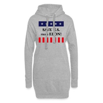 Save Us From Elon! (Rette Uns Vor Elon!) - Hoodie-Kleid - Grau meliert - Vorne