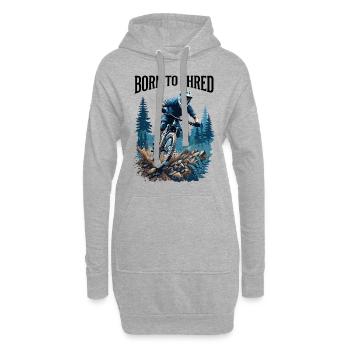 VTT Aventure Forêt Trail Descente - Sweat-shirt à capuche long Femme - gris chiné - Devant