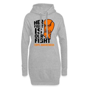 Ihr Kampf ist unser Kampf – CRPS Aufklärung - Hoodie-Kleid - Grau meliert - Vorne