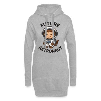 Künftiger Astronaut – süßer Affe im Raumanzug - Hoodie-Kleid - Grau meliert - Vorne