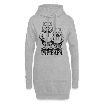 Papibara Papi Capybara Vater Lustig Papa Vatertag - Hoodie-Kleid - Grau meliert - Vorne