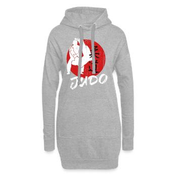 Judo Selbstverteidigung Kämpfer Wurf Japan Zeichen - Hoodie-Kleid - Grau meliert - Vorne