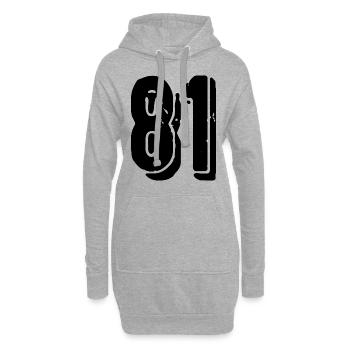 81 Zahl Trikot - Hoodie-Kleid - Grau meliert - Vorne