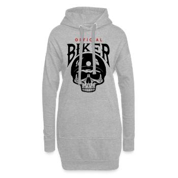 Skeleton Biker - Sweat-shirt à capuche long Femme - gris chiné - Devant