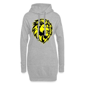 Tête de Lion - Sweat-shirt à capuche long Femme - gris chiné - Devant