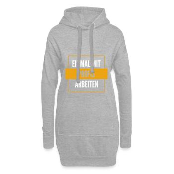 Einmal mit Profis Arbeiten Design für echte Macher - Hoodie-Kleid - Grau meliert - Vorne