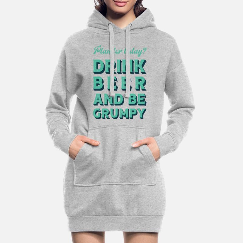 Plan for today? Drink bear and be grumpy. Hoodie Dress