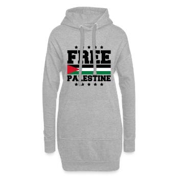 free palestine - Sweat-shirt à capuche long Femme - gris chiné - Devant