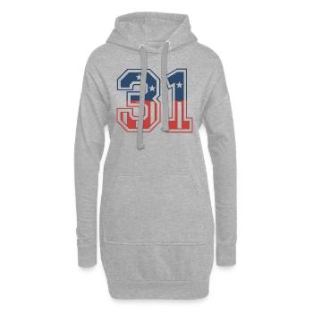 Numéro 31 États-Unis - Sweat-shirt à capuche long Femme - gris chiné - Devant