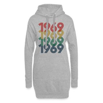 1969 Vintage 55e anniversaire hommes femmes 55 ans - Sweat-shirt à capuche long Femme - gris chiné - Devant