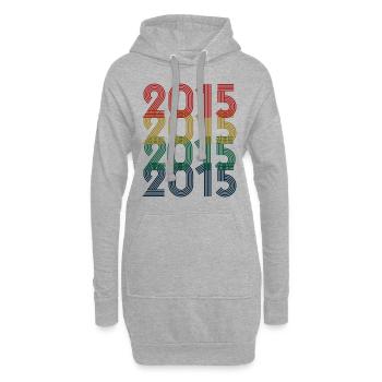 Cool Retro 2015, 8 Years Old, 8th Birthday Kids - Hoodie Dress - heather grey - Front