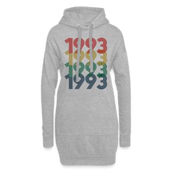 Cool Retro 1993, 30 ans, cadeau de 30e anniversaire - Sweat-shirt à capuche long Femme - gris chiné - Devant