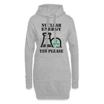 Nucléaire, Oui s’il vous plaît, énergie nucléaire - Sweat-shirt à capuche long Femme - gris chiné - Devant