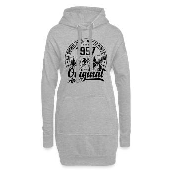 1957 avril Original : 67 Ans cadeau Anniversaire - Sweat-shirt à capuche long Femme - gris chiné - Devant