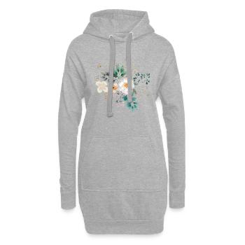 Bouquet de fleurs - Sweat-shirt à capuche long Femme - gris chiné - Devant