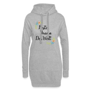 Beste Uroma der ganzen Welt Geschenk floral Uroma - Hoodie-Kleid - Grau meliert - Vorne