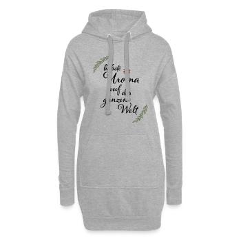 Beste Uroma Geschenk für die liebste Uroma - Hoodie-Kleid - Grau meliert - Vorne